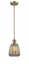 Innovations Lighting 201S-BB-G146 - Chatham - 1 Light - 7 inch - Brushed Brass - Stem Hung - Mini Pendant