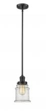 Innovations Lighting 201S-OB-G184-LED - Canton - 1 Light - 7 inch - Oil Rubbed Bronze - Stem Hung - Mini Pendant