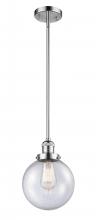 Innovations Lighting 201S-PC-G204-8-LED - Beacon - 1 Light - 8 inch - Polished Chrome - Stem Hung - Mini Pendant