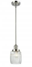 Innovations Lighting 201S-PN-G302-LED - Colton - 1 Light - 6 inch - Polished Nickel - Stem Hung - Mini Pendant