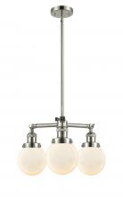 Innovations Lighting 207-PN-G201-6-LED - Beacon - 3 Light - 19 inch - Polished Nickel - Stem Hung - Chandelier