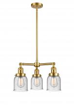 Innovations Lighting 207-SG-G54-LED - Bell - 3 Light - 19 inch - Satin Gold - Stem Hung - Chandelier