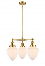 Innovations Lighting 207-SG-G661-7-LED - Bullet - 3 Light - 20 inch - Satin Gold - Stem Hung - Chandelier