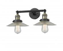 Innovations Lighting 208-BAB-G2-LED - Halophane - 2 Light - 18 inch - Black Antique Brass - Bath Vanity Light