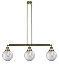 Innovations Lighting 213-AB-G202-8-LED - Beacon - 3 Light - 41 inch - Antique Brass - Stem Hung - Island Light