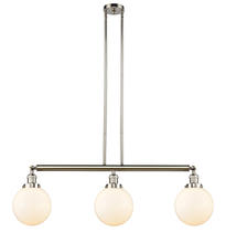 Innovations Lighting 213-PN-G201-8-LED - Beacon - 3 Light - 41 inch - Polished Nickel - Stem Hung - Island Light