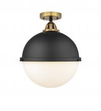 Innovations Lighting 288-1C-BAB-HFS-121-BK-LED - Hampden - 1 Light - 13 inch - Black Antique Brass - Semi-Flush Mount