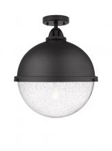 Innovations Lighting 288-1C-BK-HFS-124-BK-LED - Hampden - 1 Light - 13 inch - Matte Black - Semi-Flush Mount