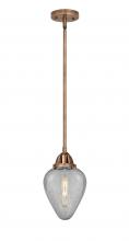  288-1S-AC-G165 - Geneseo - 1 Light - 7 inch - Antique Copper - Cord hung - Mini Pendant