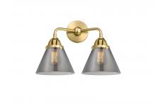 Innovations Lighting 288-2W-SG-G43-LED - Cone - 2 Light - 16 inch - Satin Gold - Bath Vanity Light