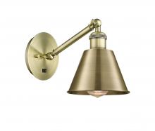 Innovations Lighting 317-1W-AB-M8-LED - Smithfield - 1 Light - 7 inch - Antique Brass - Sconce