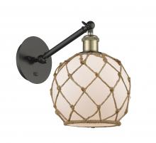 Innovations Lighting 317-1W-BAB-G121-8RB-LED - Farmhouse Rope - 1 Light - 8 inch - Black Antique Brass - Sconce