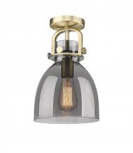 Innovations Lighting 410-1F-BB-G412-8SM - Newton Bell - 1 Light - 8 inch - Brushed Brass - Flush Mount