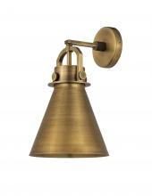  410-1W-BB-M411-8BB - Newton Cone - 1 Light - 8 inch - Brushed Brass - Sconce