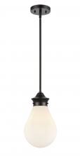  414-1S-BK-G4141-8-LED - Genesis - 1 Light - 8 inch - Matte Black - Cord hung - Mini Pendant