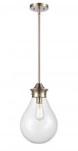  414-1S-SN-10CL-LED - Genesis - 1 Light - 10 inch - Satin Nickel - Cord hung - Mini Pendant