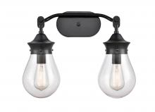  414-2W-BK-G4142-6 - Genesis - 2 Light - 18 inch - Matte Black - Bath Vanity Light