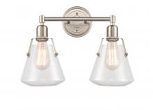  422-2W-SN-7Cl-LED - Luna - 2 Light - 18 inch - Satin Nickel - Bath Vanity Light