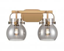 Innovations Lighting 423-2W-BB-G410-6SM - Pilaster II Sphere - 2 Light - 17 inch - Brushed Brass - Bath Vanity Light