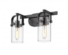 Innovations Lighting 423-2W-BK-4CL - Pilaster - 2 Light - 15 inch - Matte Black - Bath Vanity Light