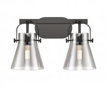 Innovations Lighting 423-2W-BK-G411-6SM - Pilaster II Cone - 2 Light - 17 inch - Matte Black - Bath Vanity Light