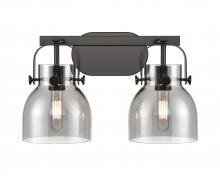 Innovations Lighting 423-2W-BK-G412-6SM - Pilaster II Bell - 2 Light - 17 inch - Matte Black - Bath Vanity Light