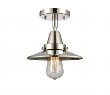 Innovations Lighting 447-1C-PN-M1-LED - Railroad - 1 Light - 8 inch - Polished Nickel - Flush Mount