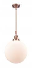 Innovations Lighting 447-1S-AC-G201-12-LED - Beacon - 1 Light - 12 inch - Antique Copper - Mini Pendant