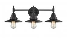  447-3W-BK-M6-BK - Railroad - 3 Light - 26 inch - Matte Black - Bath Vanity Light