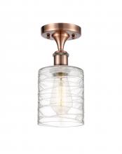 Innovations Lighting 516-1C-AC-G1113-LED - Cobbleskill - 1 Light - 5 inch - Antique Copper - Semi-Flush Mount