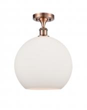 Innovations Lighting 516-1C-AC-G121-12-LED - Athens - 1 Light - 12 inch - Antique Copper - Semi-Flush Mount