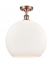 Innovations Lighting 516-1C-AC-G121-14-LED - Athens - 1 Light - 14 inch - Antique Copper - Semi-Flush Mount