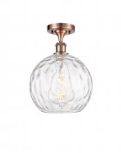 Innovations Lighting 516-1C-AC-G1215-10-LED - Athens Water Glass - 1 Light - 10 inch - Antique Copper - Semi-Flush Mount