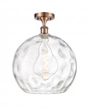 Innovations Lighting 516-1C-AC-G1215-14-LED - Athens Water Glass - 1 Light - 13 inch - Antique Copper - Semi-Flush Mount