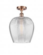 Innovations Lighting 516-1C-AC-G462-12-LED - Norfolk - 1 Light - 12 inch - Antique Copper - Semi-Flush Mount