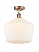 Innovations Lighting 516-1C-AC-G651-12-LED - Cindyrella - 1 Light - 12 inch - Antique Copper - Semi-Flush Mount