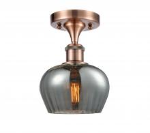 Innovations Lighting 516-1C-AC-G93-LED - Fenton - 1 Light - 7 inch - Antique Copper - Semi-Flush Mount