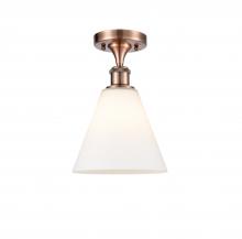 Innovations Lighting 516-1C-AC-GBC-81-LED - Berkshire - 1 Light - 8 inch - Antique Copper - Semi-Flush Mount