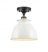 Innovations Lighting 516-1C-BAB-M14-W-LED - Adirondack - 1 Light - 8 inch - Black Antique Brass - Semi-Flush Mount