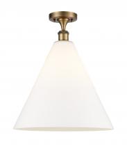 Innovations Lighting 516-1C-BB-GBC-161-LED - Berkshire - 1 Light - 16 inch - Brushed Brass - Semi-Flush Mount