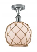 Innovations Lighting 516-1C-PC-G121-8RB-LED - Farmhouse Rope - 1 Light - 8 inch - Polished Chrome - Semi-Flush Mount