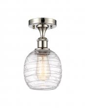 Innovations Lighting 516-1C-PN-G1013-LED - Belfast - 1 Light - 6 inch - Polished Nickel - Semi-Flush Mount