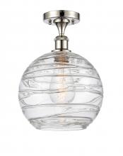 Innovations Lighting 516-1C-PN-G1213-10-LED - Athens Deco Swirl - 1 Light - 10 inch - Polished Nickel - Semi-Flush Mount