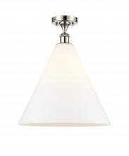 Innovations Lighting 516-1C-PN-GBC-161-LED - Berkshire - 1 Light - 16 inch - Polished Nickel - Semi-Flush Mount