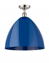 Innovations Lighting 516-1C-PN-MBD-16-BL-LED - Plymouth - 1 Light - 16 inch - Polished Nickel - Semi-Flush Mount