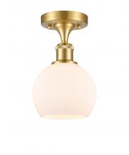 Innovations Lighting 516-1C-SG-G121-6-LED - Athens - 1 Light - 6 inch - Satin Gold - Semi-Flush Mount