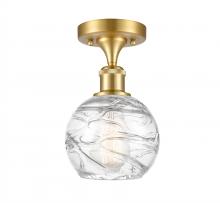 Innovations Lighting 516-1C-SG-G1213-6-LED - Athens Deco Swirl - 1 Light - 6 inch - Satin Gold - Semi-Flush Mount