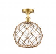 Innovations Lighting 516-1C-SG-G122-10RB-LED - Farmhouse Rope - 1 Light - 10 inch - Satin Gold - Semi-Flush Mount