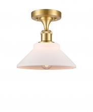 Innovations Lighting 516-1C-SG-G131-LED - Orwell - 1 Light - 8 inch - Satin Gold - Semi-Flush Mount