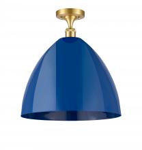 Innovations Lighting 516-1C-SG-MBD-16-BL-LED - Plymouth - 1 Light - 16 inch - Satin Gold - Semi-Flush Mount